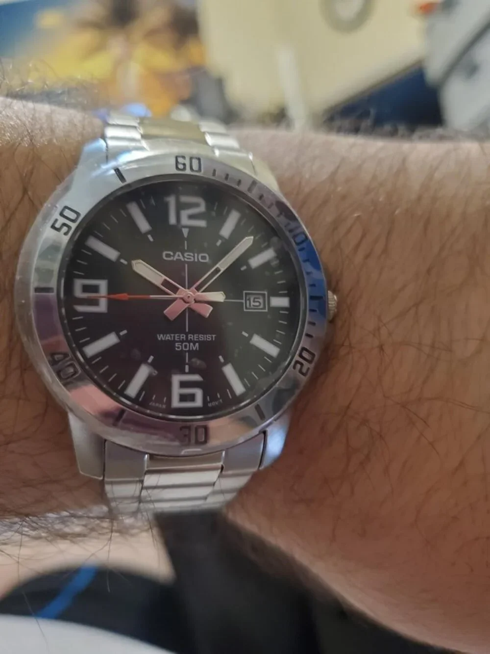 Watch for Men Enticer Stainless Steel Black Dial Casual Analog 50M Water Resist